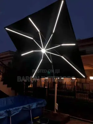 Outdoor Canopy Black Color With Light Is Available as Seen