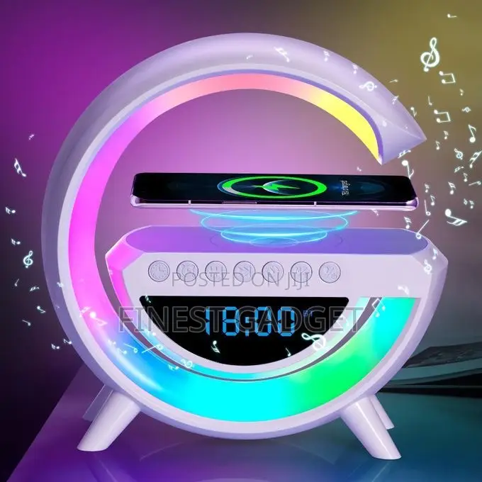 Multifunction Led Lamp, Clock, Wireless Charger, Bluetooth Speaker