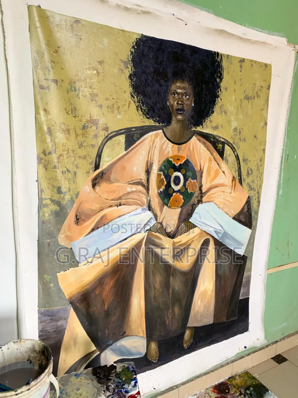 Custom Wall Canvas Raw Painting in for Sitting Room in Lagos