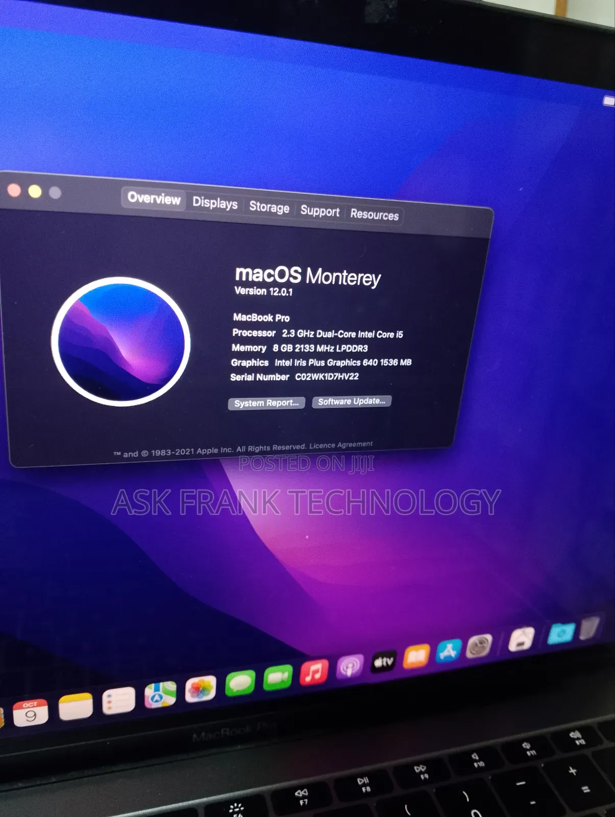 Laptop Apple MacBook Pro 2017 8GB Intel Core I5 SSD 128GB