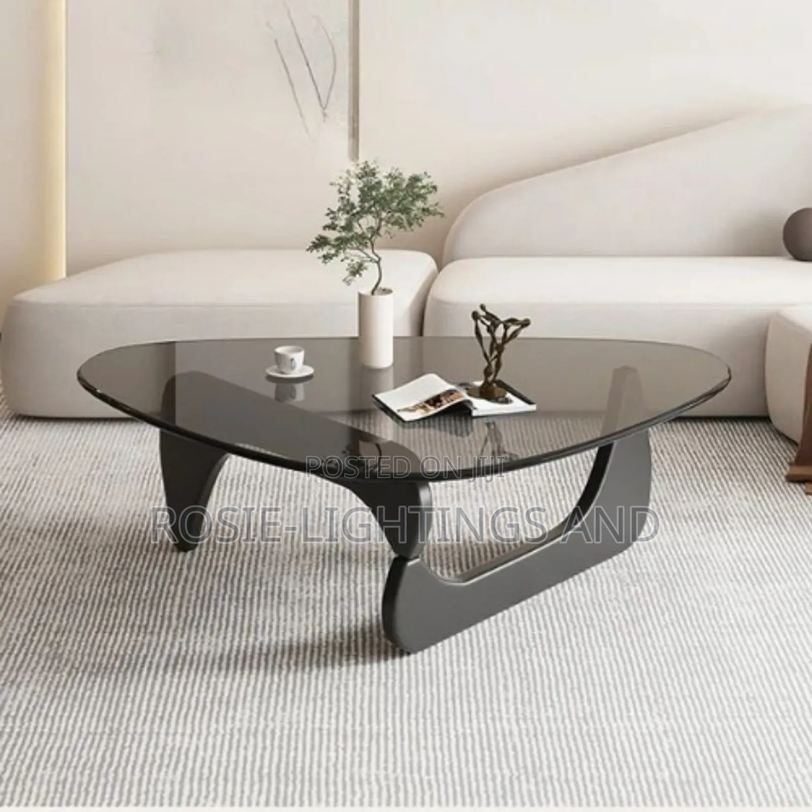 Triangle Living Room Glass Center Table