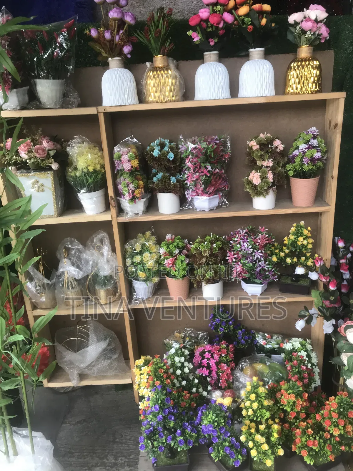 Artificial Flower and Pot Set