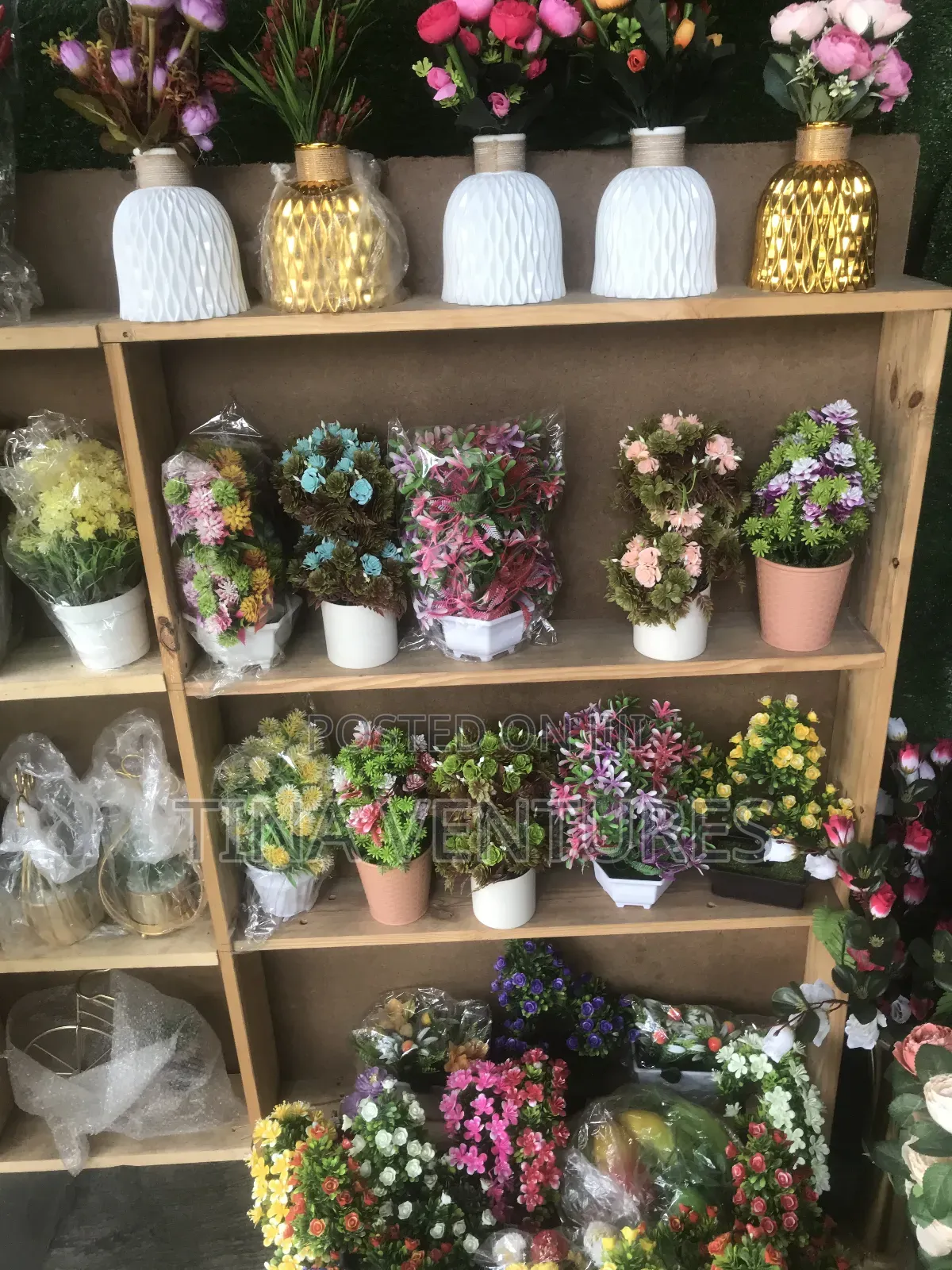 Artificial Flower and Pot Set