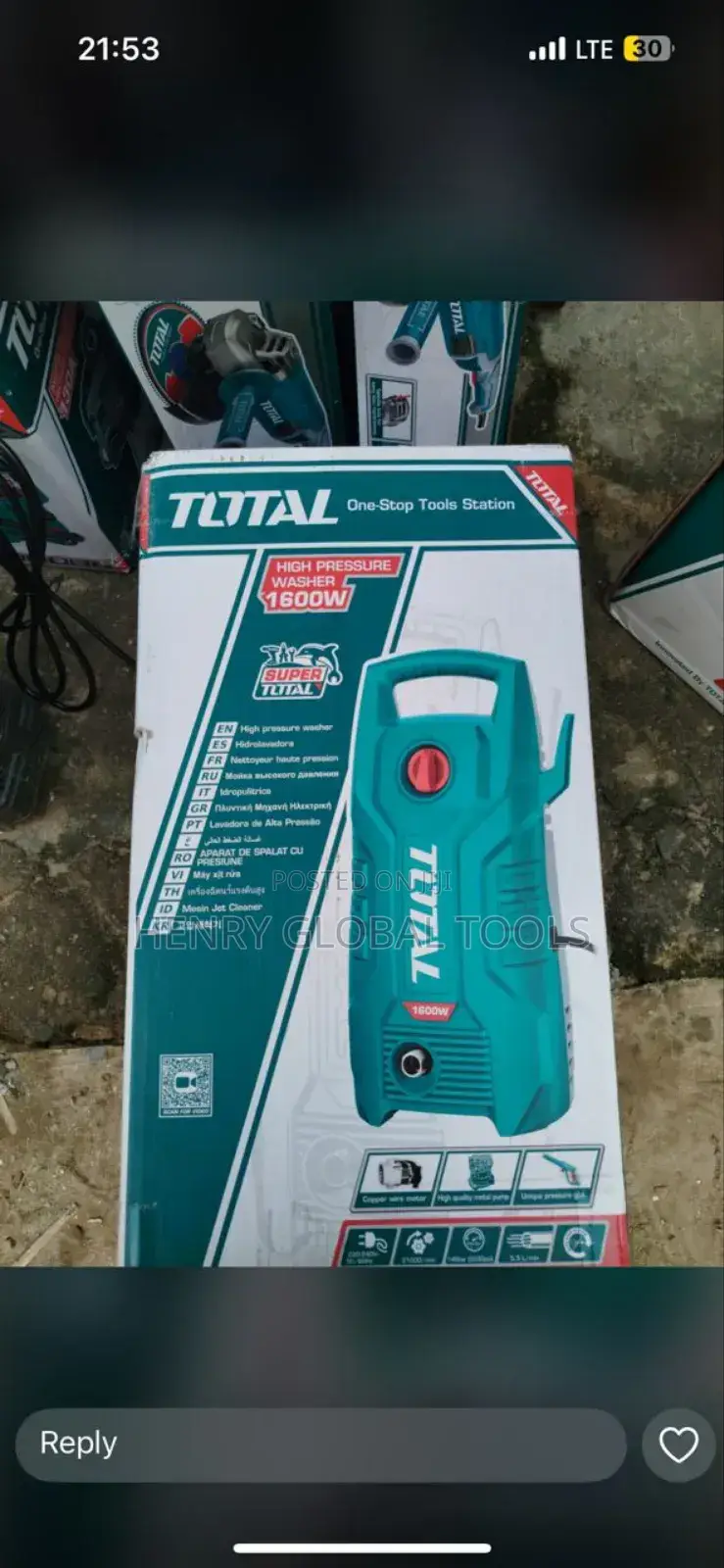 1600w Total Pressure Washer
