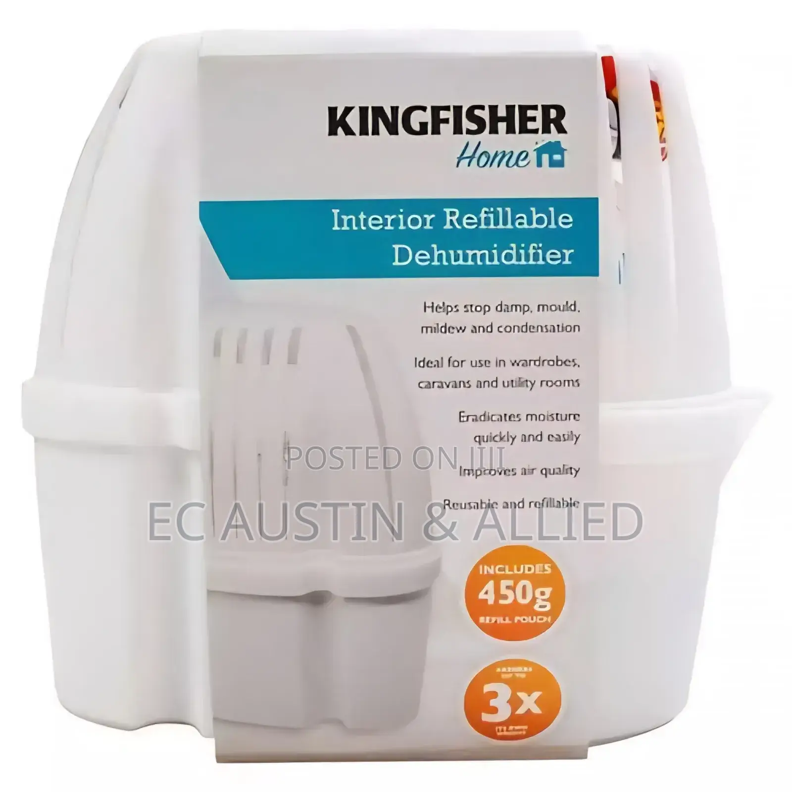 Kingfisher Interior Refillable Dehumidifier 450g