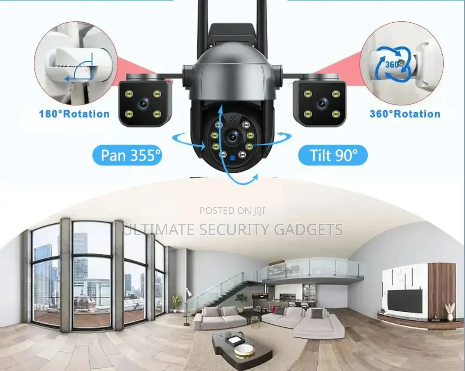 Three Lenses Wifi PTZ Speed Dome Waterproof Camera(12mp)