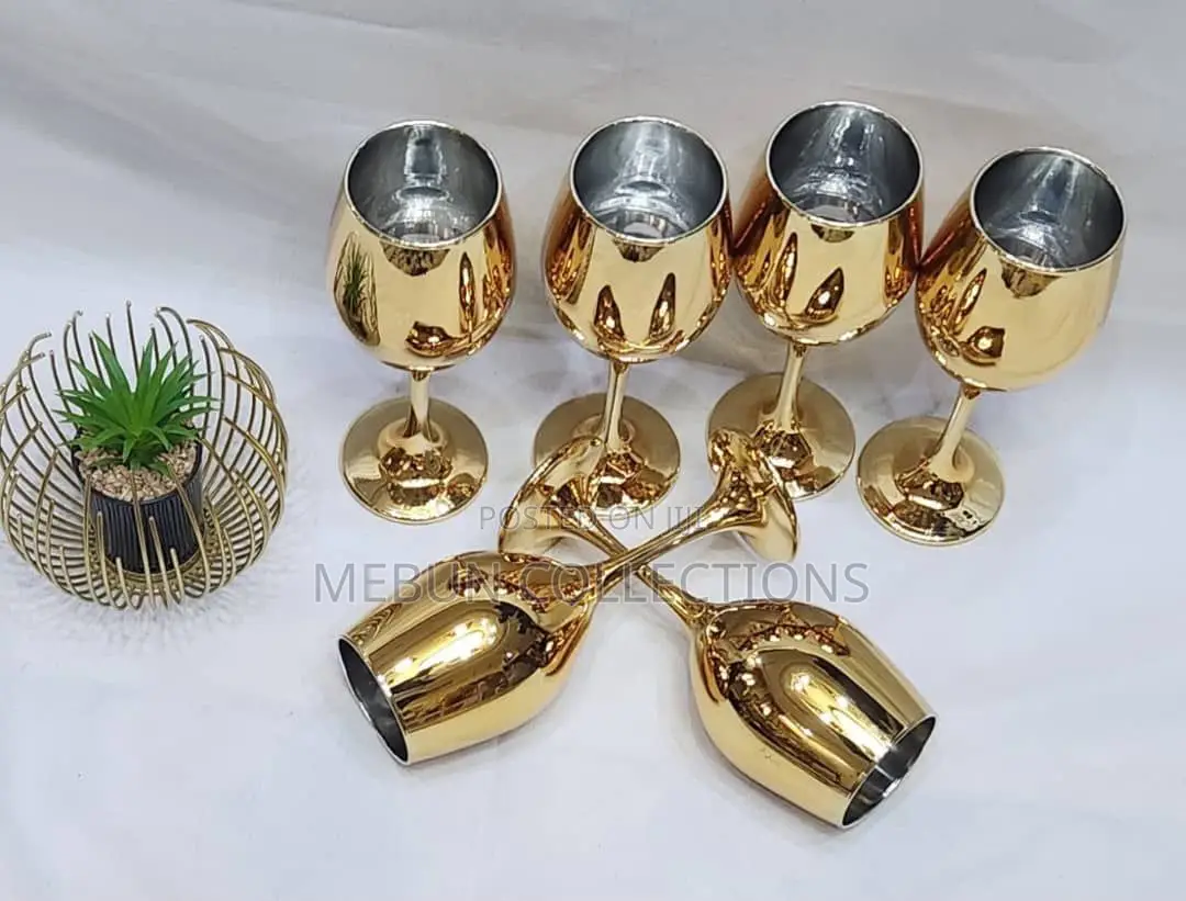 Gold Plated Wine Glassware 6pcs Pack