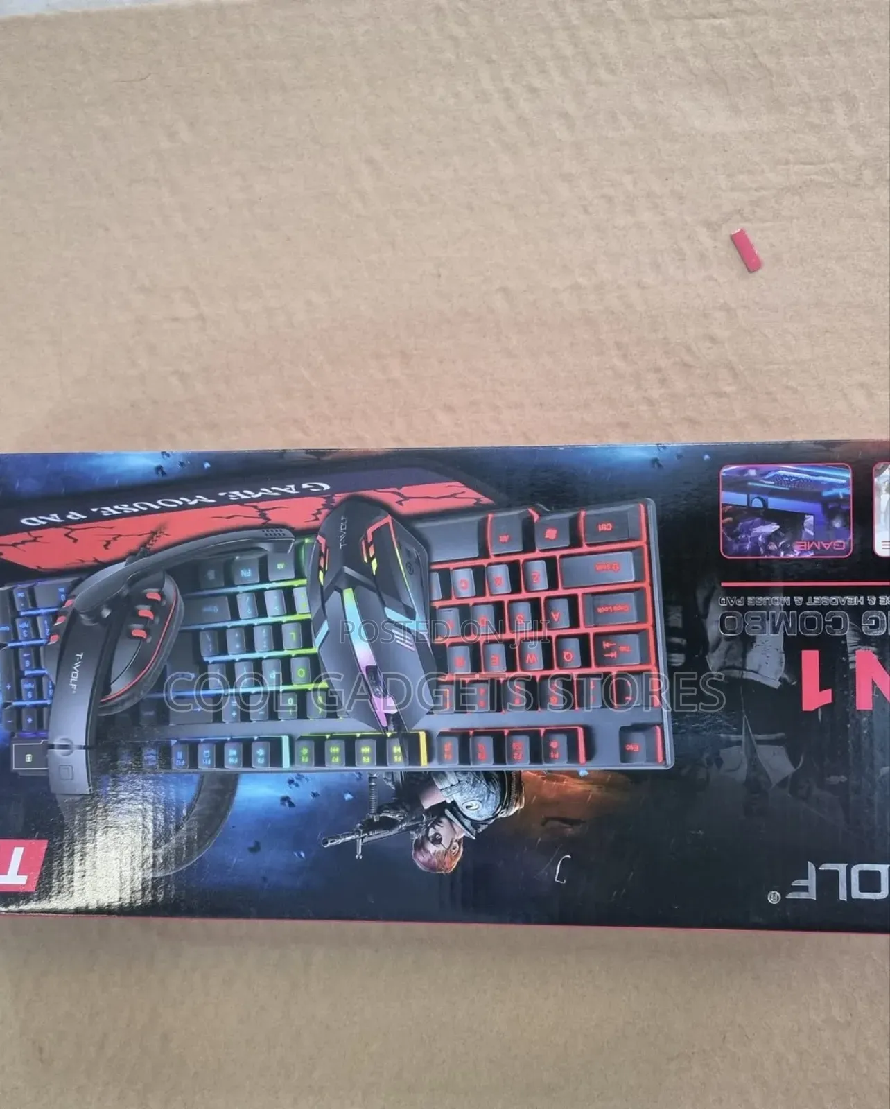 T-Wolf 4-in-1 Gaming Combo Set Backlit Led Keyboard, Mouse, Headset