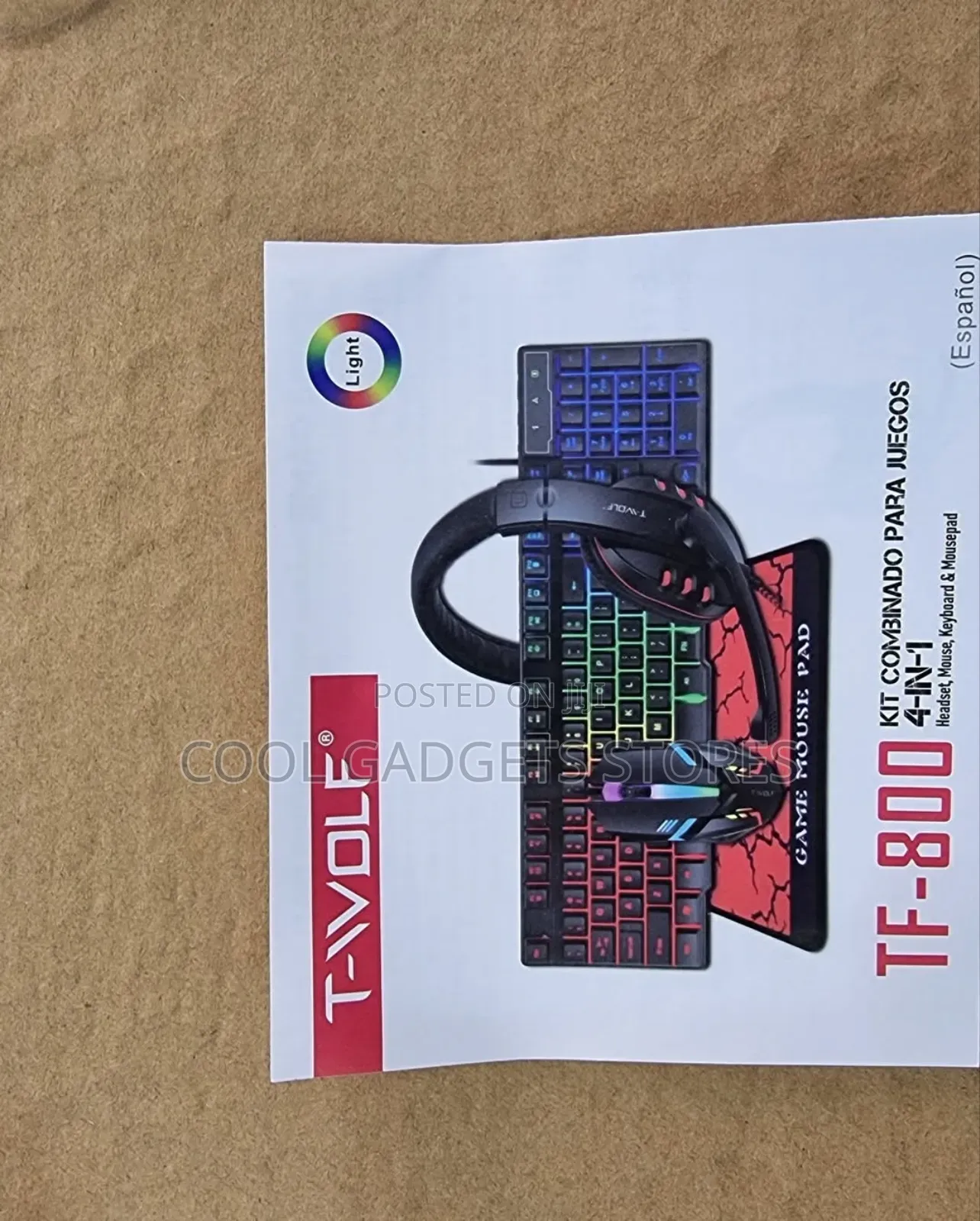 T-Wolf 4-in-1 Gaming Combo Set Backlit Led Keyboard, Mouse, Headset