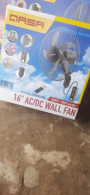 17w 16" Qasa Wall Ac/Dc Solar Fan With Remote Control