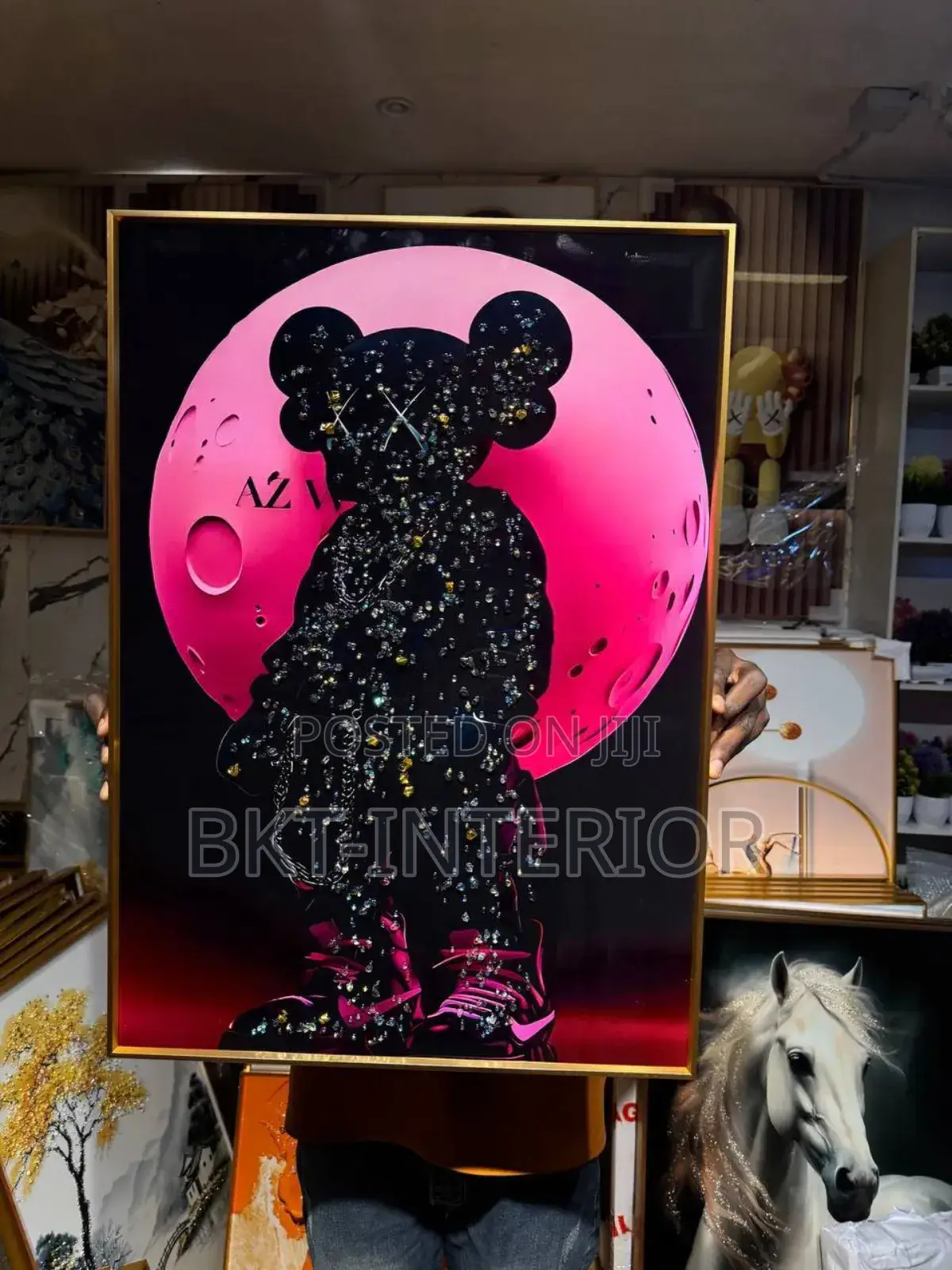 Luxury Crystal Wall Acrylic Painting/Stoned Art Frame