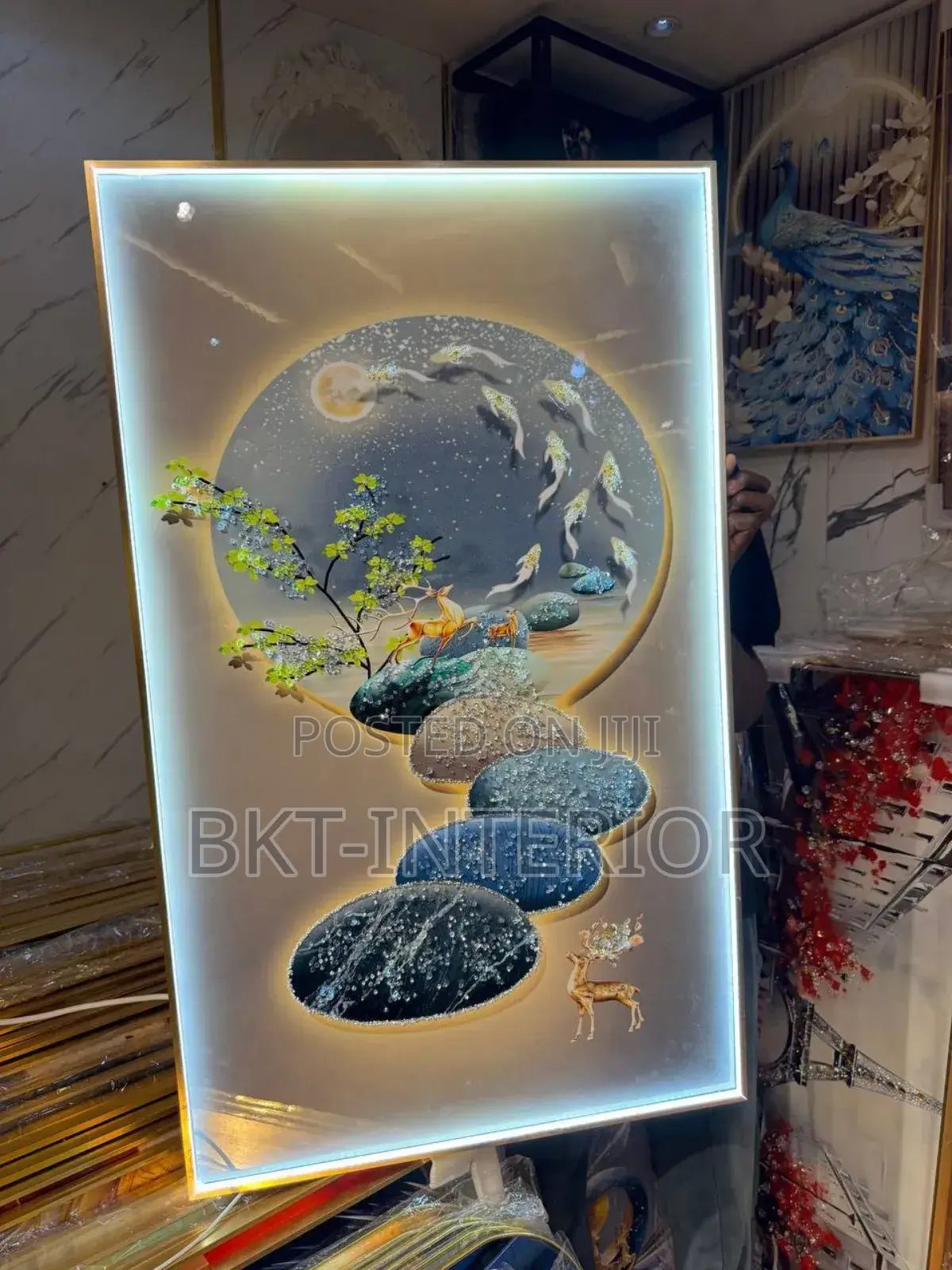 Luxury Crystal Wall Acrylic Painting/Stoned Art Frame