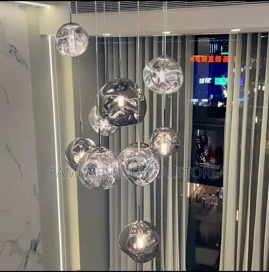 Modern Luxury Chrome Ball Chandelier