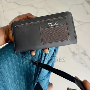 Pollo Smart Executive Zip-Around Clutch Wallet With Wrist Strap