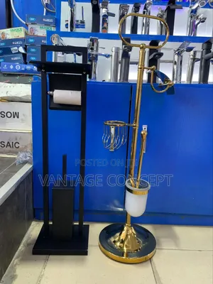 Standing Tissue Holder With Toilet Brush