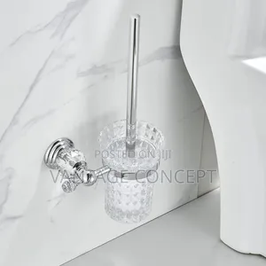 Chrome Crystal Glass Wall Mounted Toilet Brush