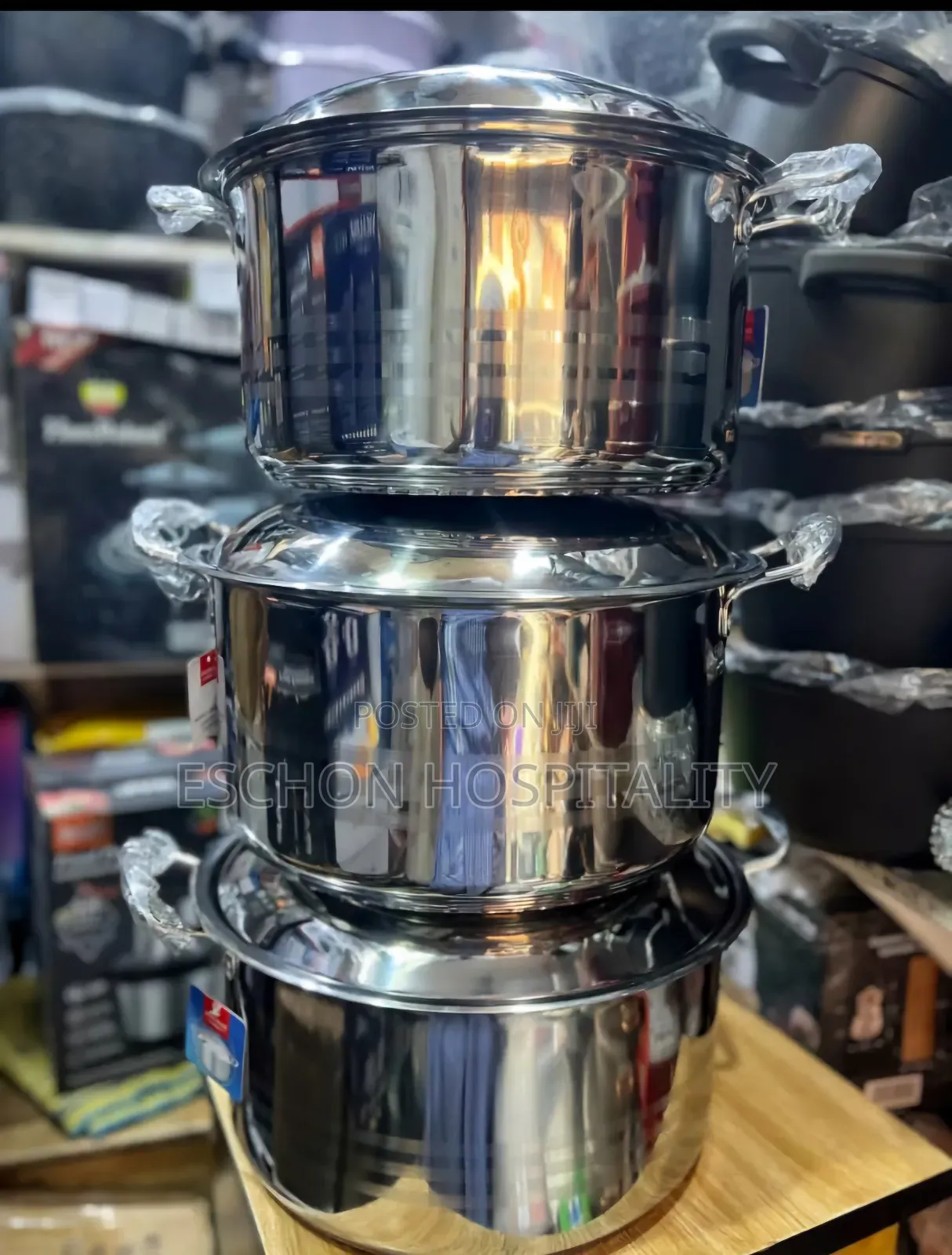 3-Piece Stainless Steel Cookware Set (Big Sizes)