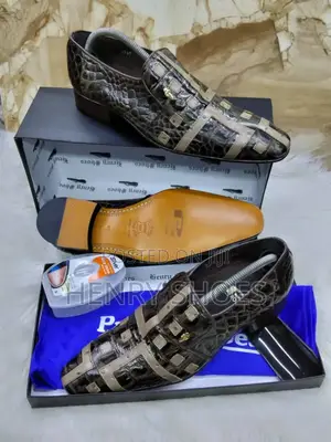 Men's Luxury Henry Shoes Crocodile Print Slip-on Loafers