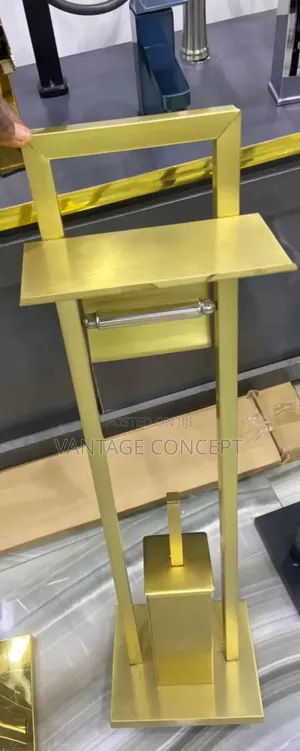Standing Tissue Holder With Toilet Brush