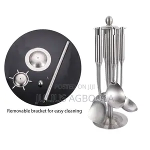 Quality 7pcs 304 Stainless Steel Silver Cooking Spoon Set.