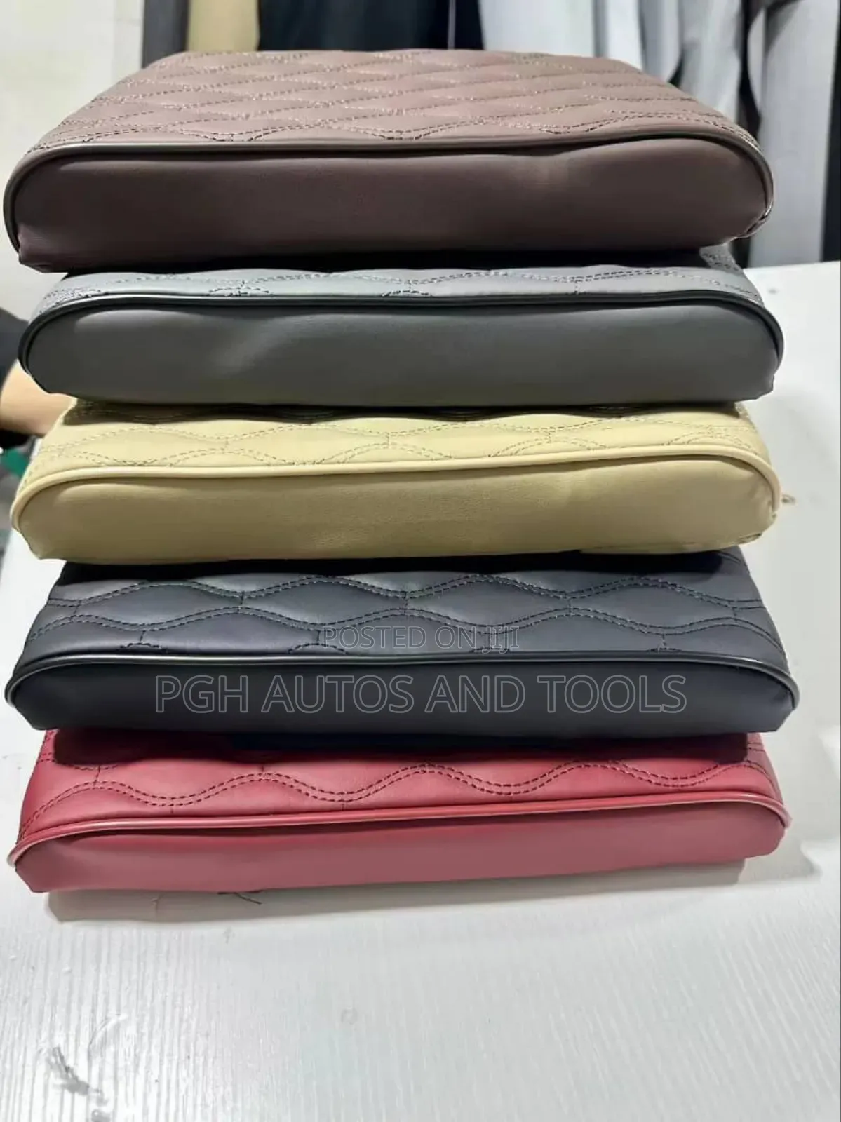 Leather Armrest With Tissue Box