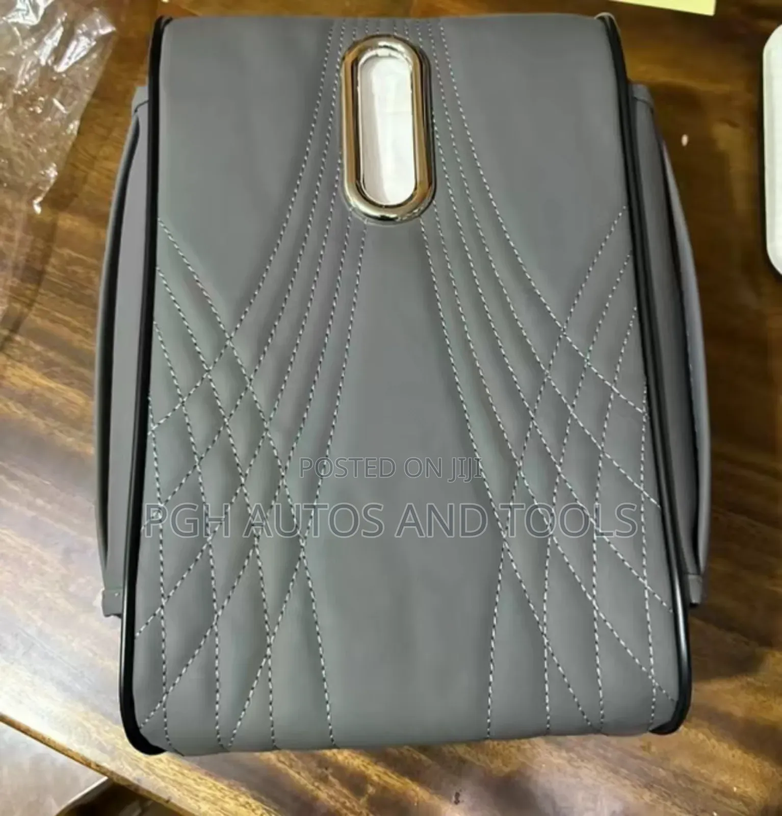 Leather Armrest With Tissue Box