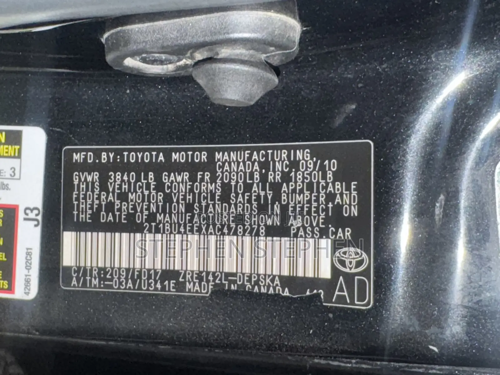 Toyota Corolla 2011 Black