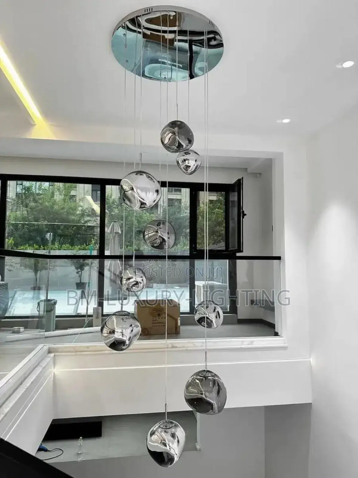 9 Silverstone Nordic Glass Dropping Chandelier
