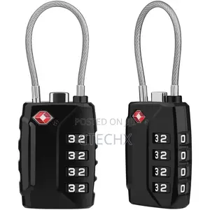 4-Digit High Security Luggage Padlocks [2 Packs] [Long Shackle]