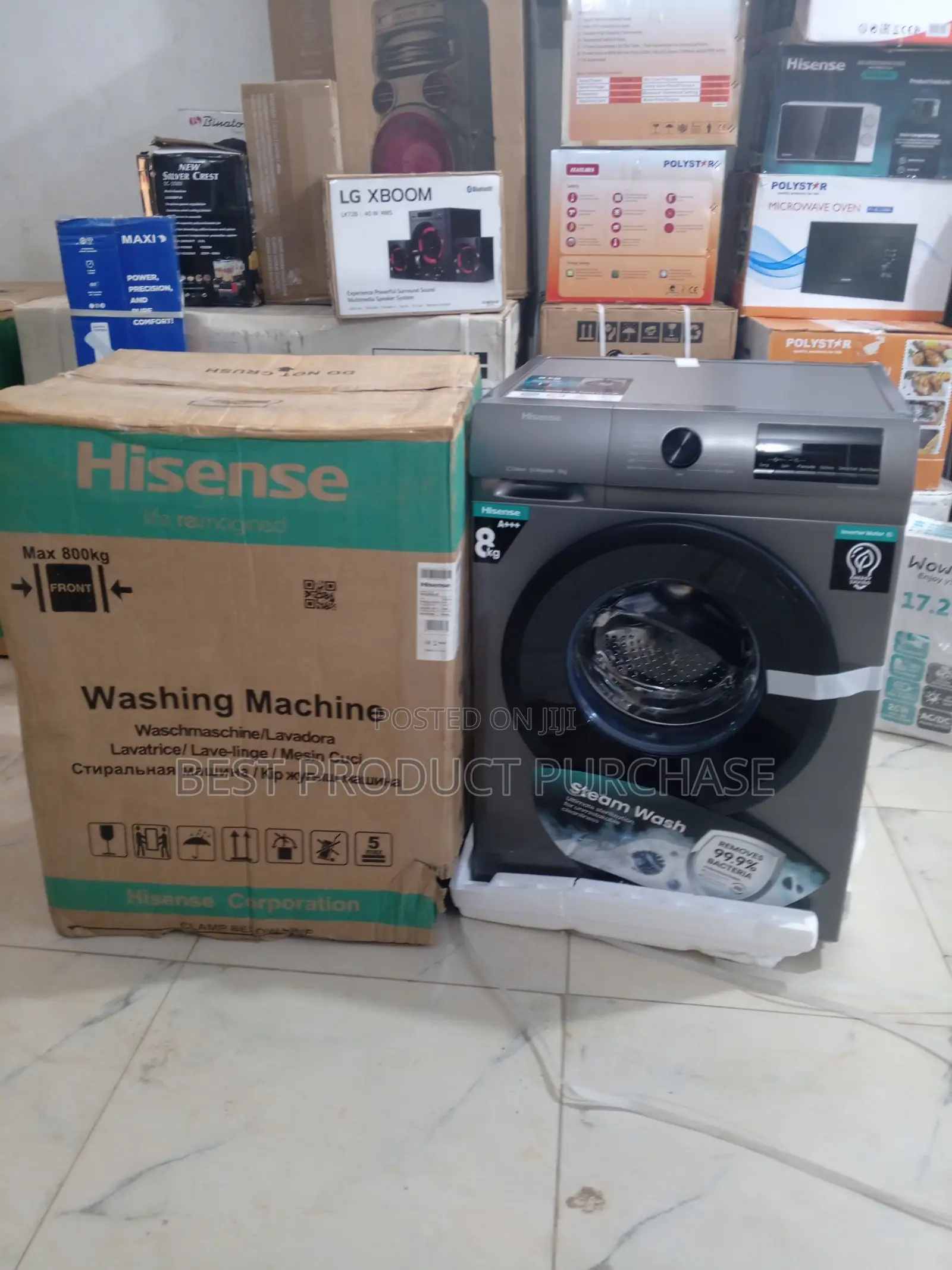 Efficient 8kg Capacity Hisense Front Loader Washing Machine.
