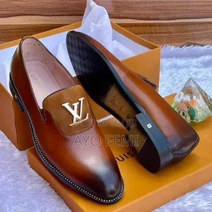 Luis Vuitton Brown Black Toe Italian Shoe