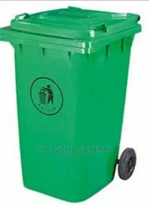 Virgin Plastic 240 Litre Waste Bin With 2 Tyres - Green