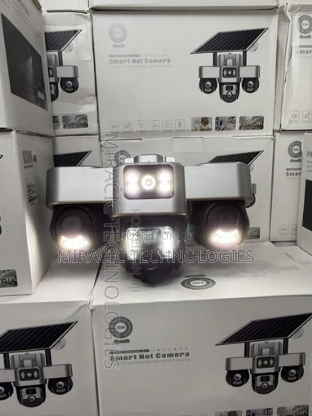 V380pro Motorized 3 Lens 3 PTZ Solar Camera 12mp