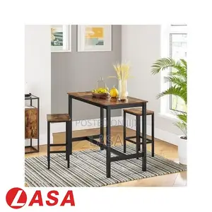 Canteen Bar Table With 2 Stools Dining Kitchen Counter
