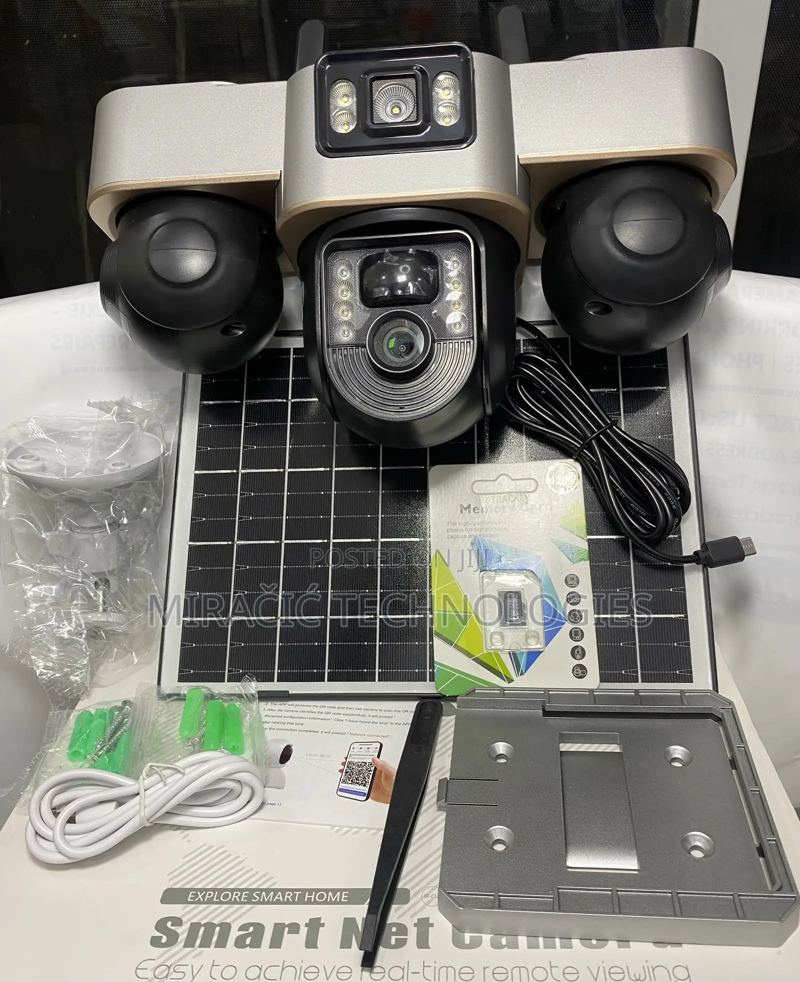 3 Lens CCTV Solar Camera