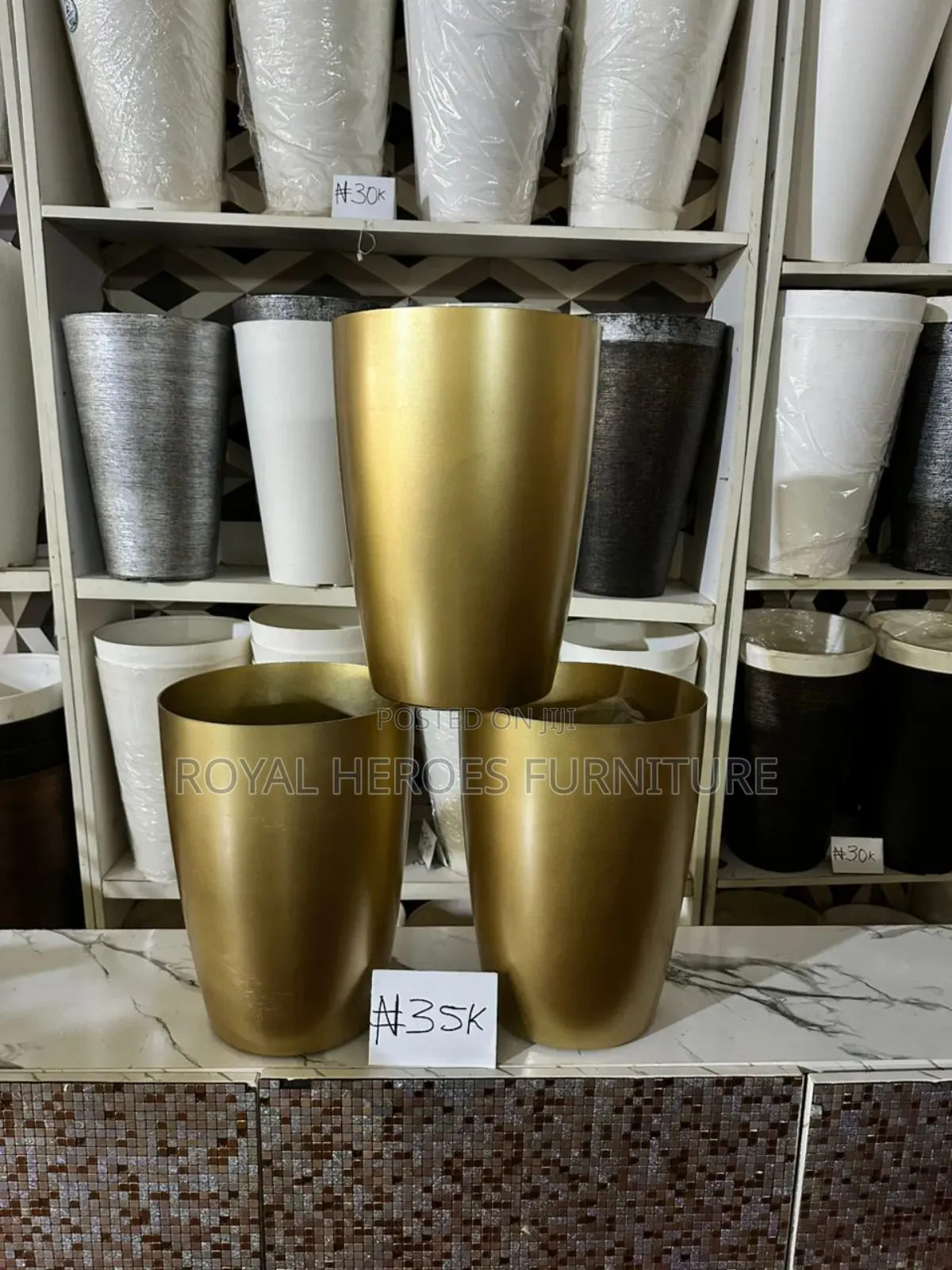 Glossy Gold Pots