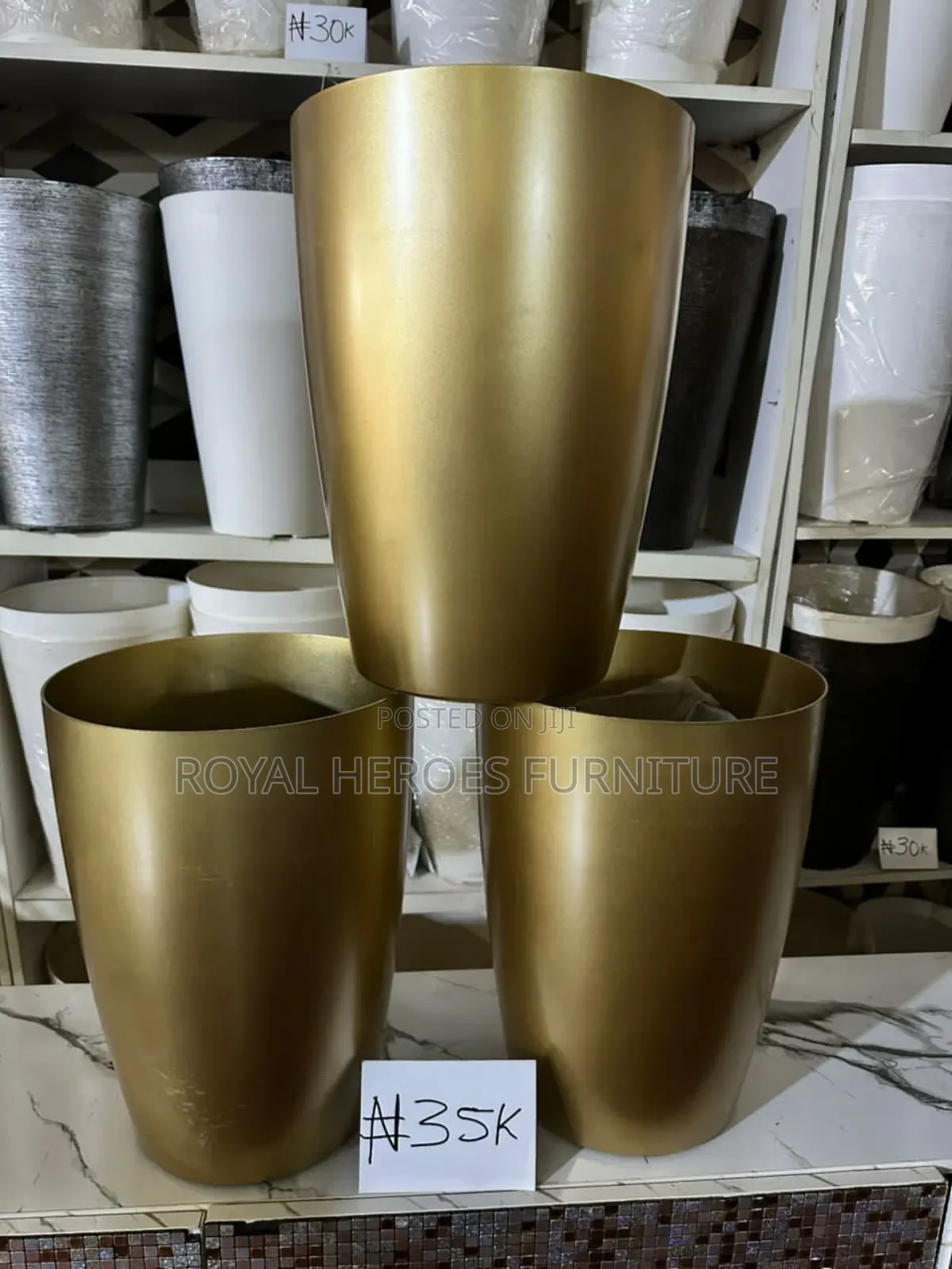 Glossy Gold Pots