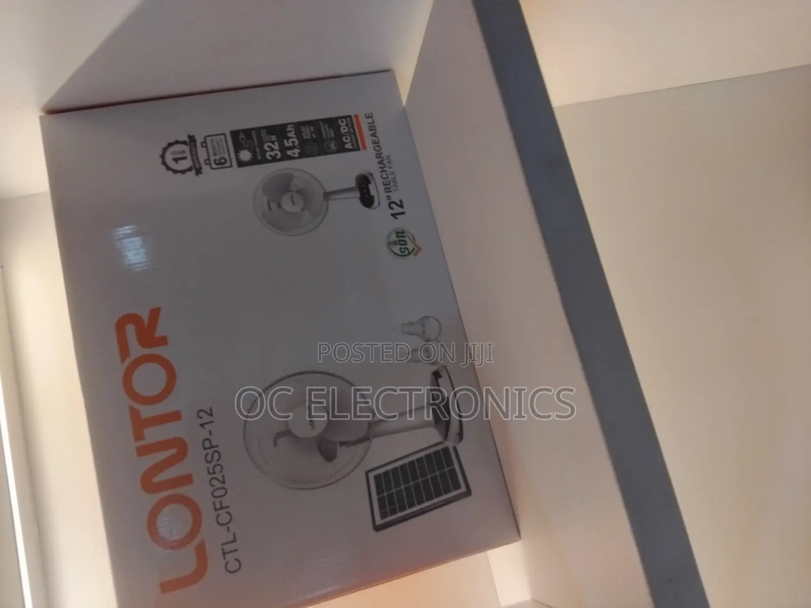 Lontor Rechargeable Table Fan 12”