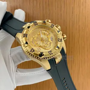 Invicta Quality Luxury Men Rubber Strap Wristwatch