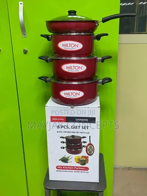 Milton 8pcs Non-Stick Pot and Frying Pan With Lid-20cm/22cm/24cm+24cm