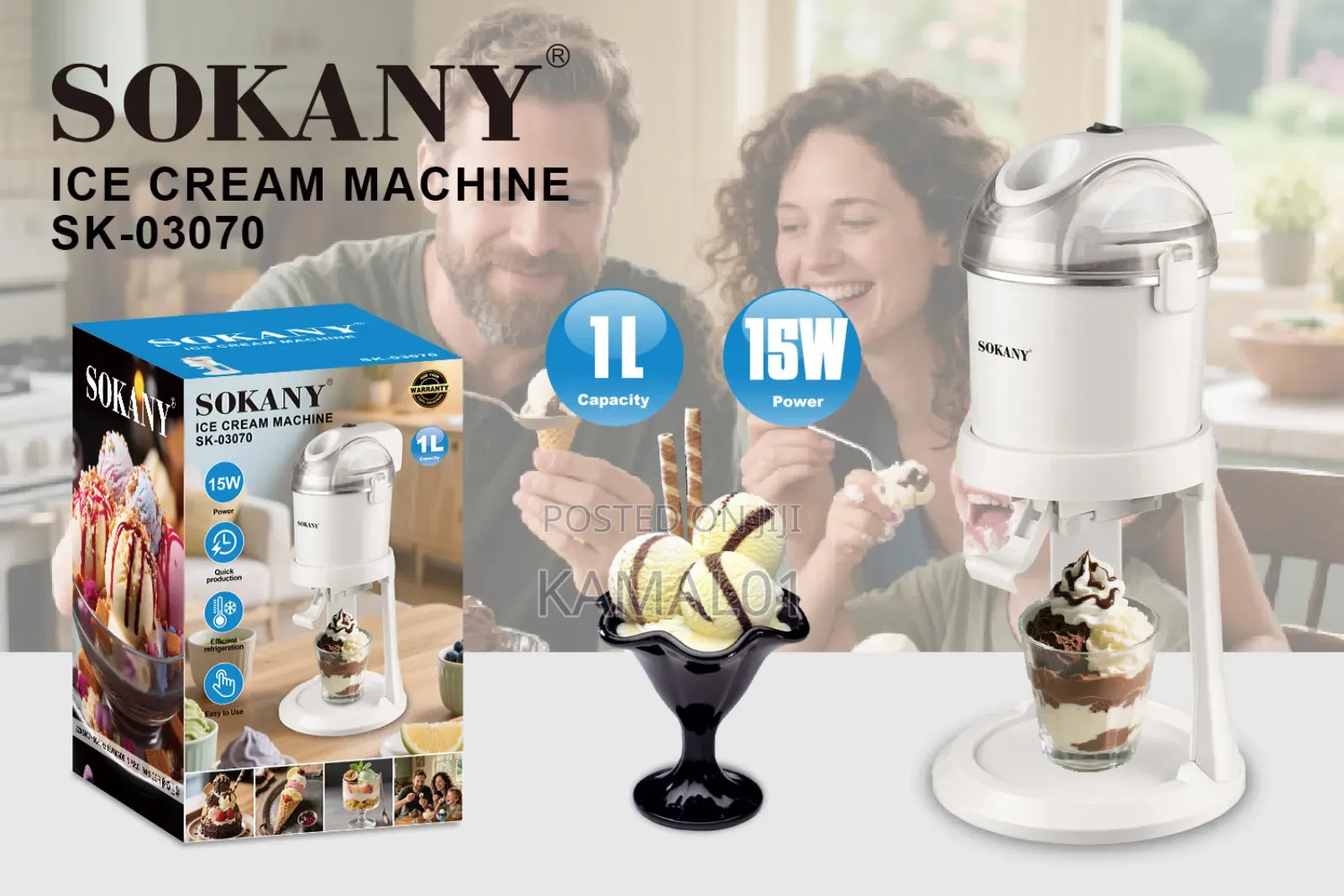 1 Liter Sokany Ice Cream Maker