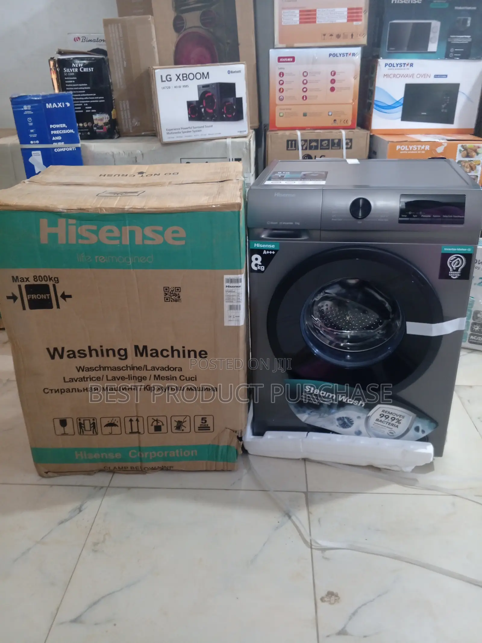 Hisense 8kg Front Loader Washing Machine With Drum Self Clean
