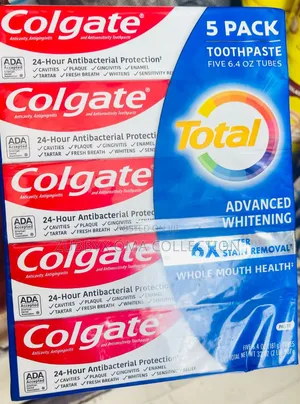 Colgate 
Toothpaste 5 Pack 
Five 6.4oz Tubes.
Total Advance Whitening
