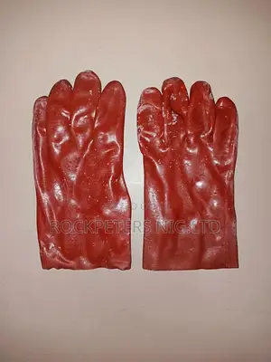 Model Rd10 Red Rubber Hand Gloves