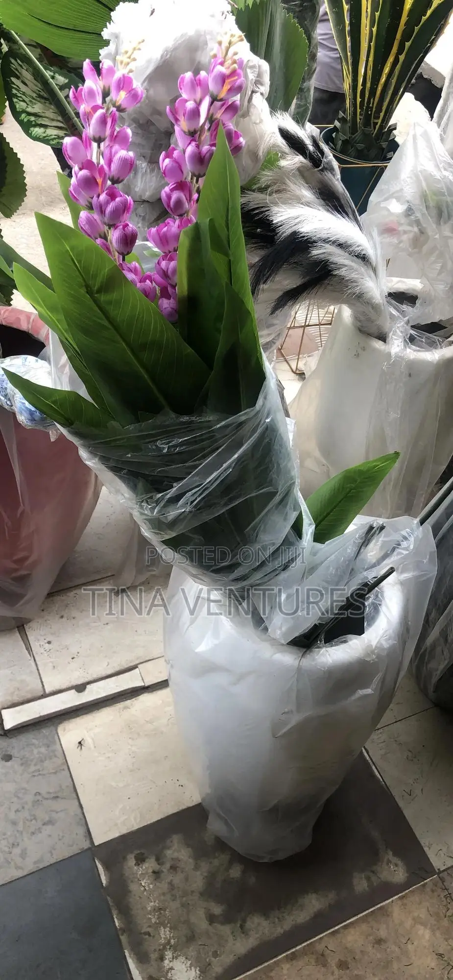 Artificial Flower and Vase Set