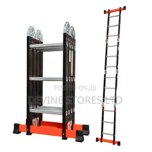 4×3 Heavy Duty Aluminum Foldable Turkey Ladder(Black)