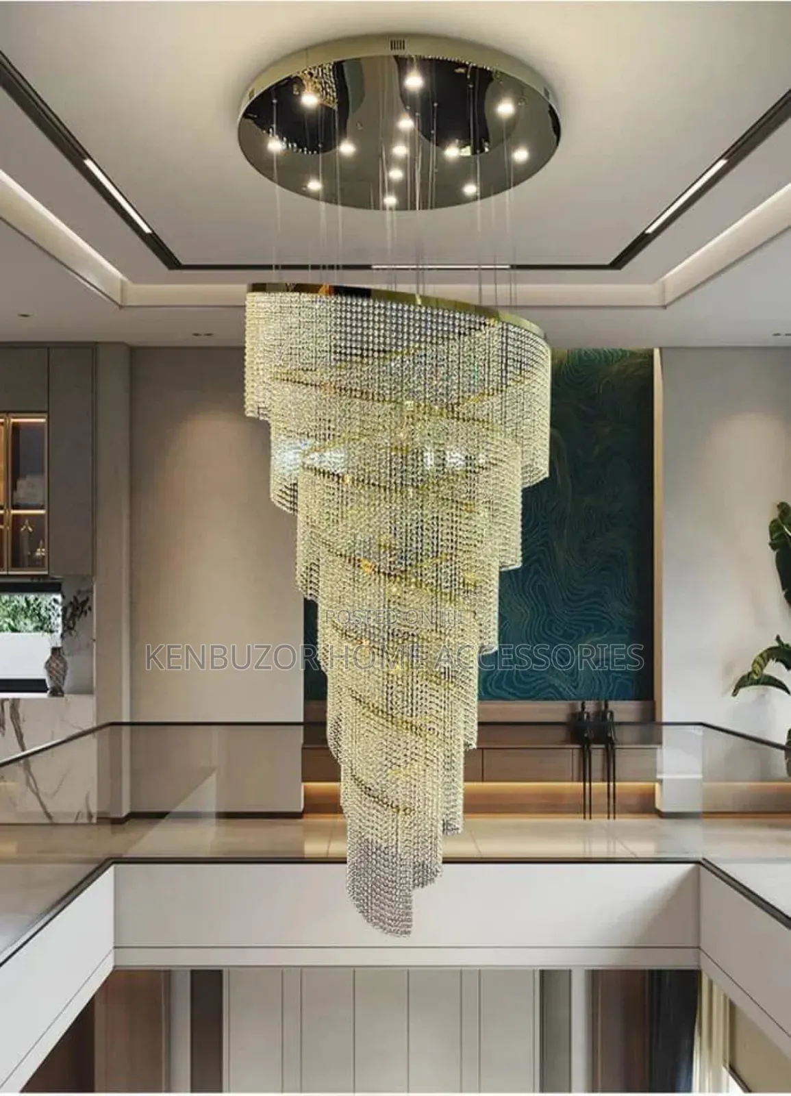 600mm Stainless Steel Duplex Staircase Chandelier