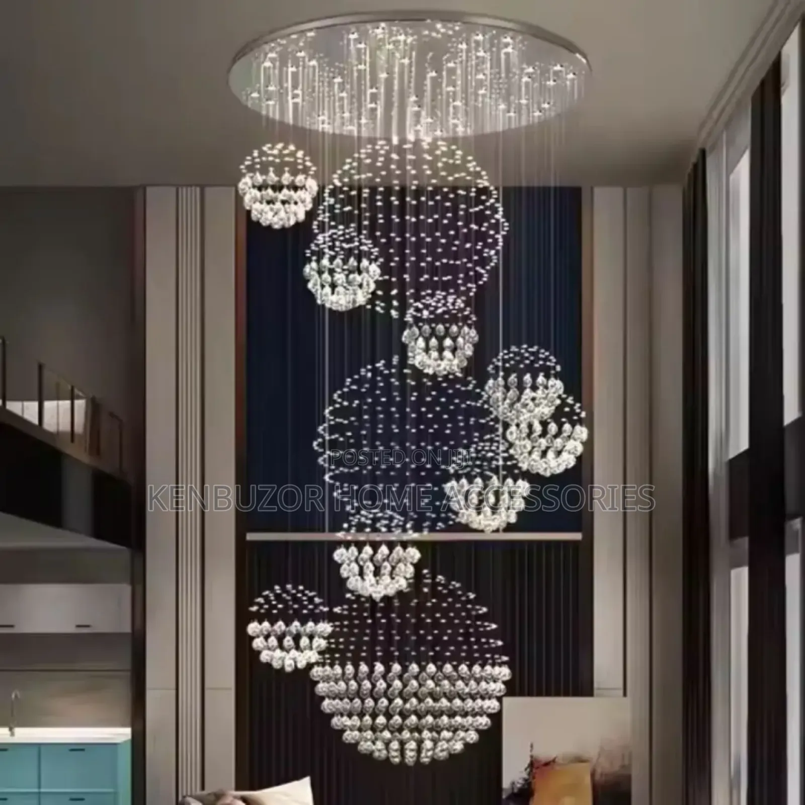800mm Chrome Crystal Chandelier