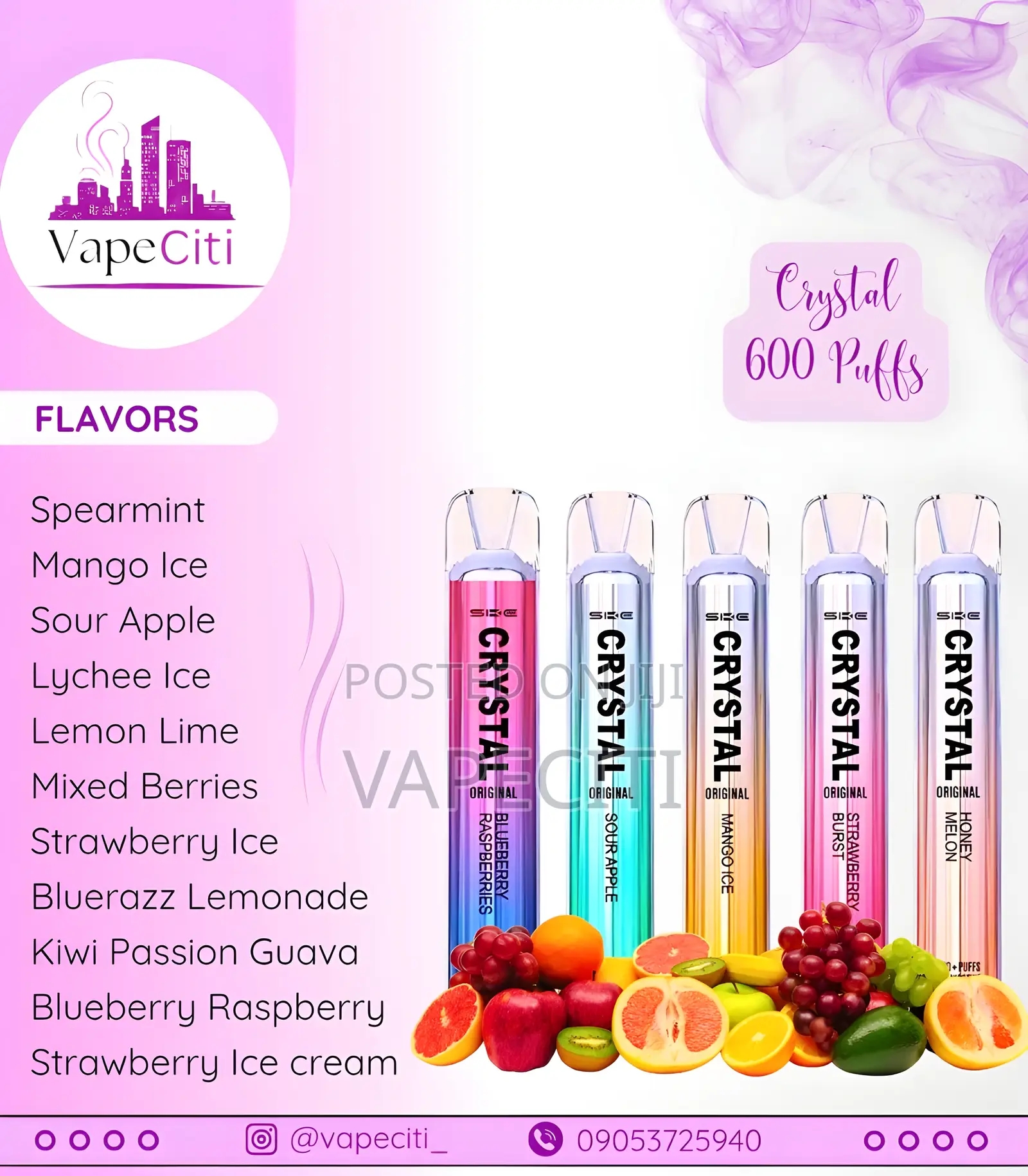 Crystal Vape, 600 Puffs (Disposable)