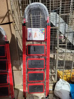 5 Steps Aluminun Red Ladder